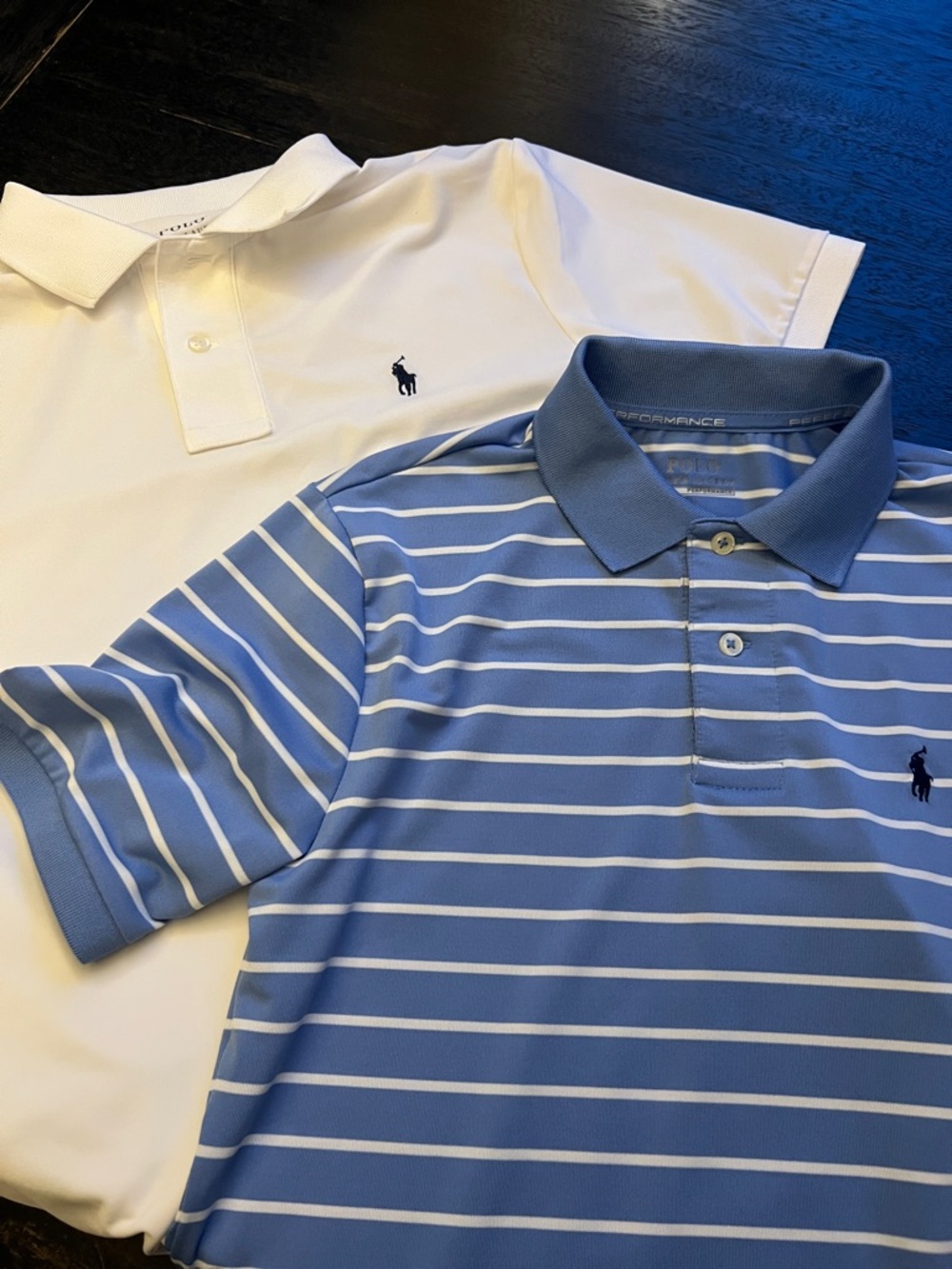Ralph Lauren Men's Polo Duo — White & Light Blue Striped